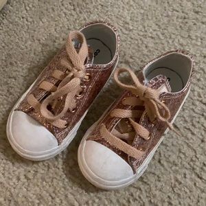 Gently used pink glitter converse